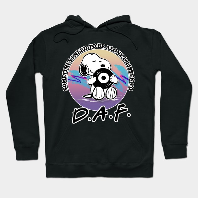 DAF Vinyl Record Fan Design Hoodie by DankFutura